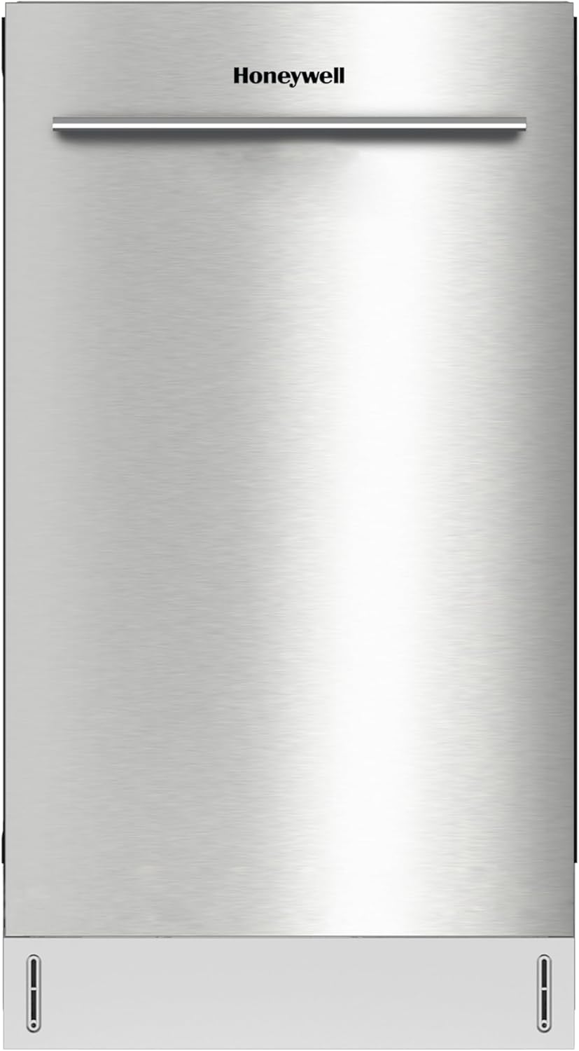 Honeywell 18-Inch Dishwasher with 8 Place Settings, 6 Washing Programs, Stainless Steel Tub, UL & Energy Star Certified, Stainless Finish