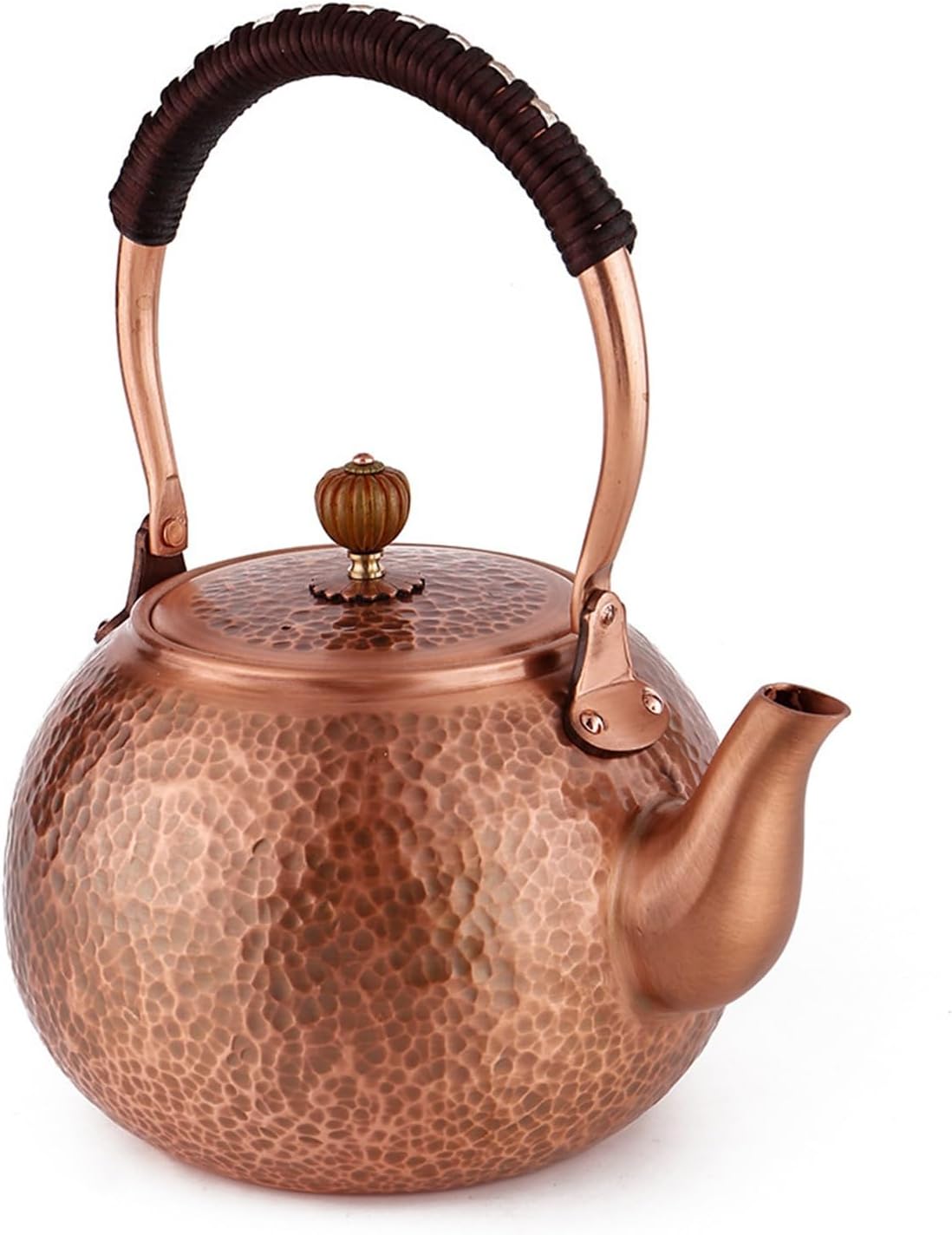 Copper Tea Kettle, Vintage Hammered Copper Teapot with Filter Holes,Handmade Solid Copper Tea Pot, Tea Kettle for Stove Top for Home Restaurant Kitchen Supplies