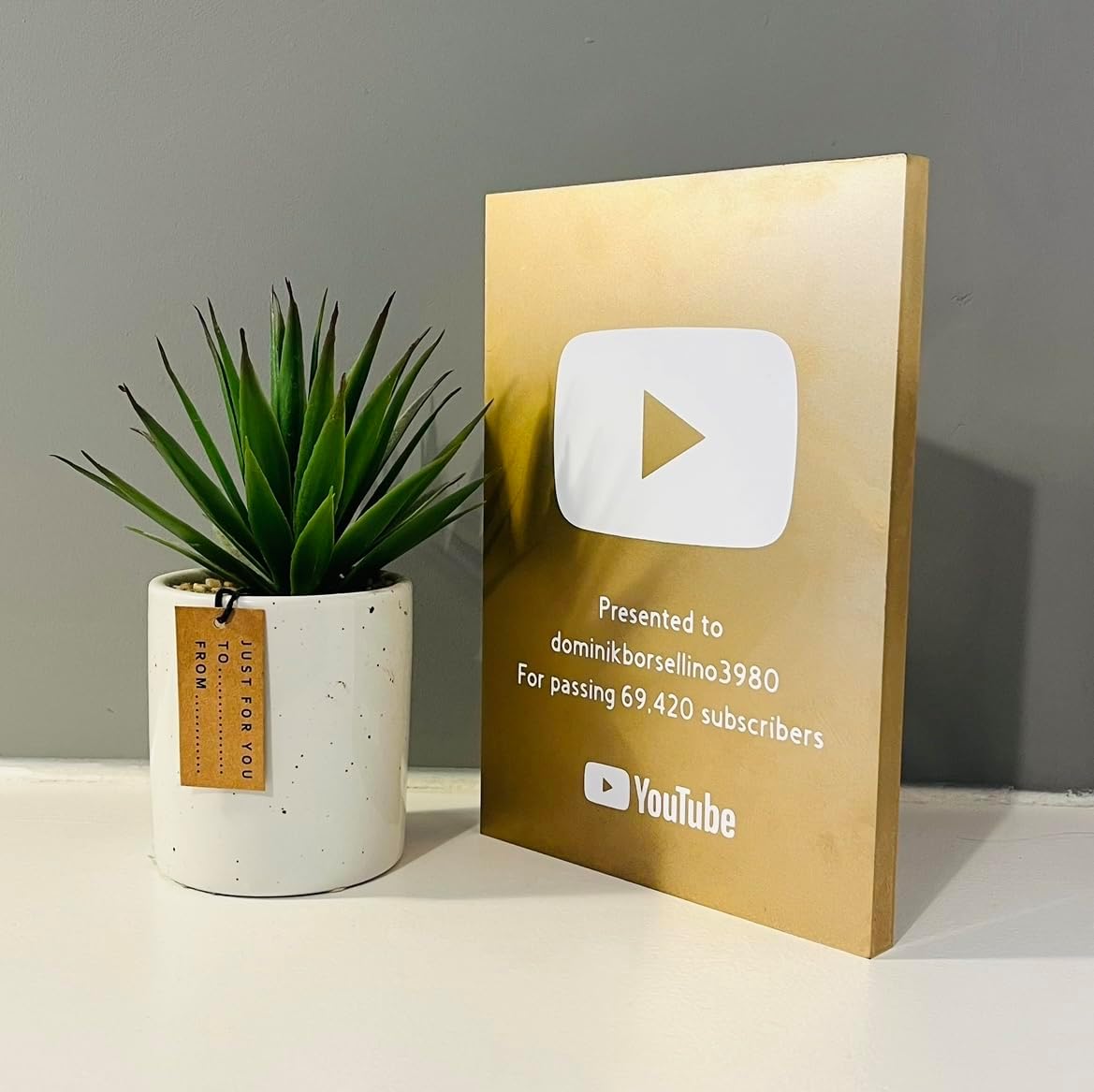 Thick YouTube Subscriber Play Button Award