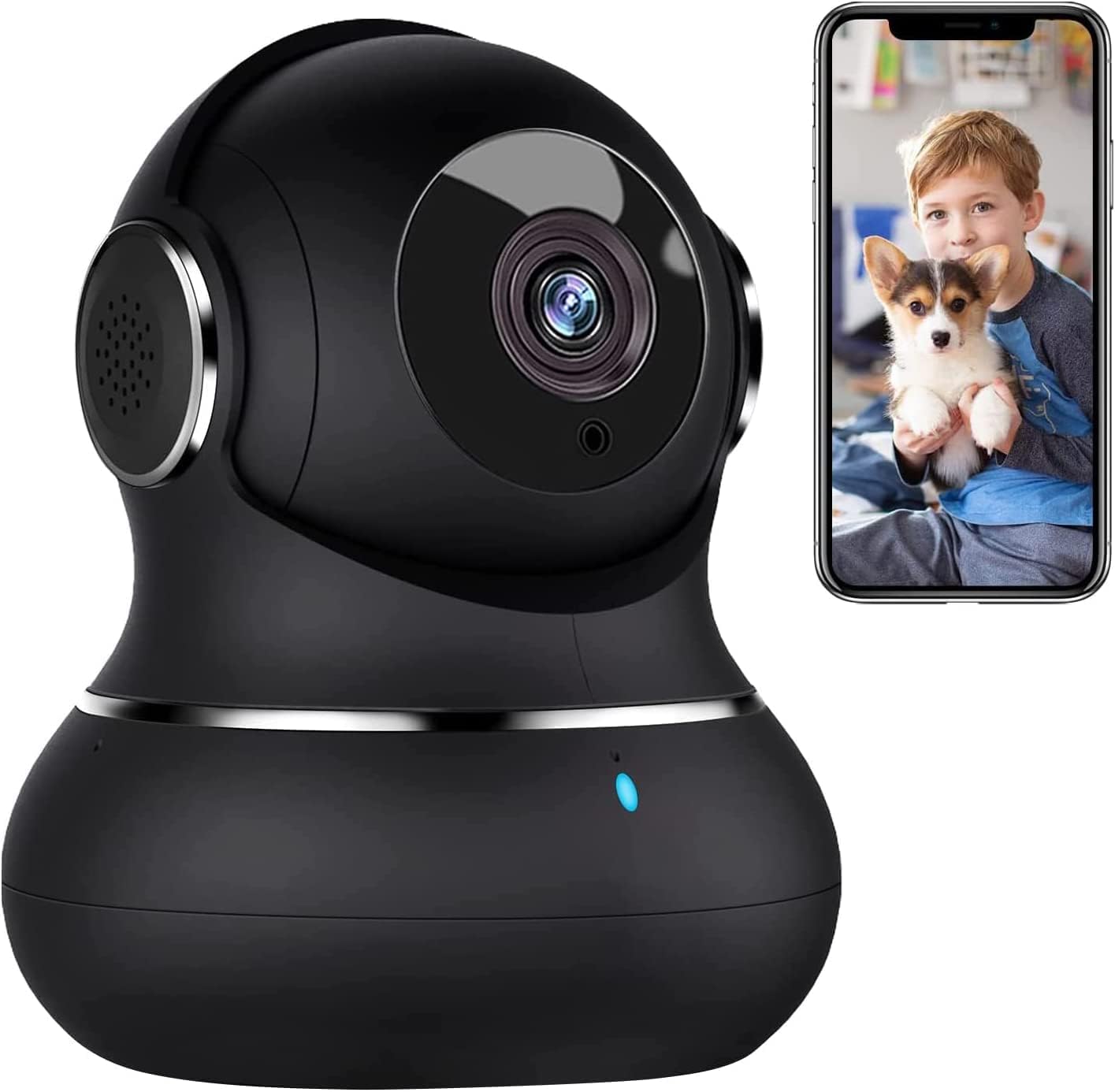litokam Little elf Smart Camera, 2K Indoor Security Camera with 360° Motion Tracking, Pet Camera Night Vision, [2025 New] House Cameras for Pet/Nanny, WiFi Camera Two-Way Audio, Work with Alexa