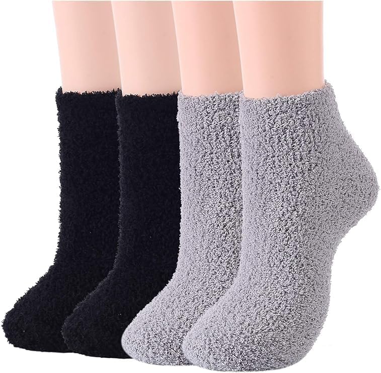 Zando Fluffy Bed Socks for Women - Warm Ladies Socks & Tights