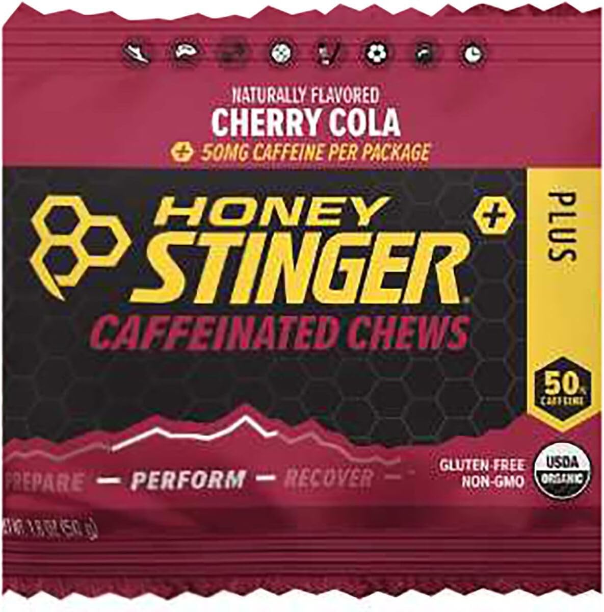 Honey Stinger Caffeinated Chews Box of 12 Energy Cherry Cola Box of 12