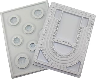 Chistepper 2 Pieces Beading Boards Bead Design Trays Necklace Bracelet Beading Jewelry Design Mats for DIY Jewelry Making