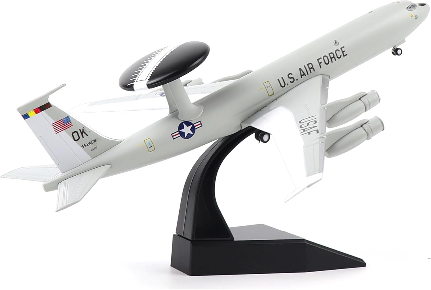 E-3 Sentry 1/200 Scale Diecast Metal Aircraft Model Kit with Stand Military Aircaft Model for Adult Display Collection or Gift