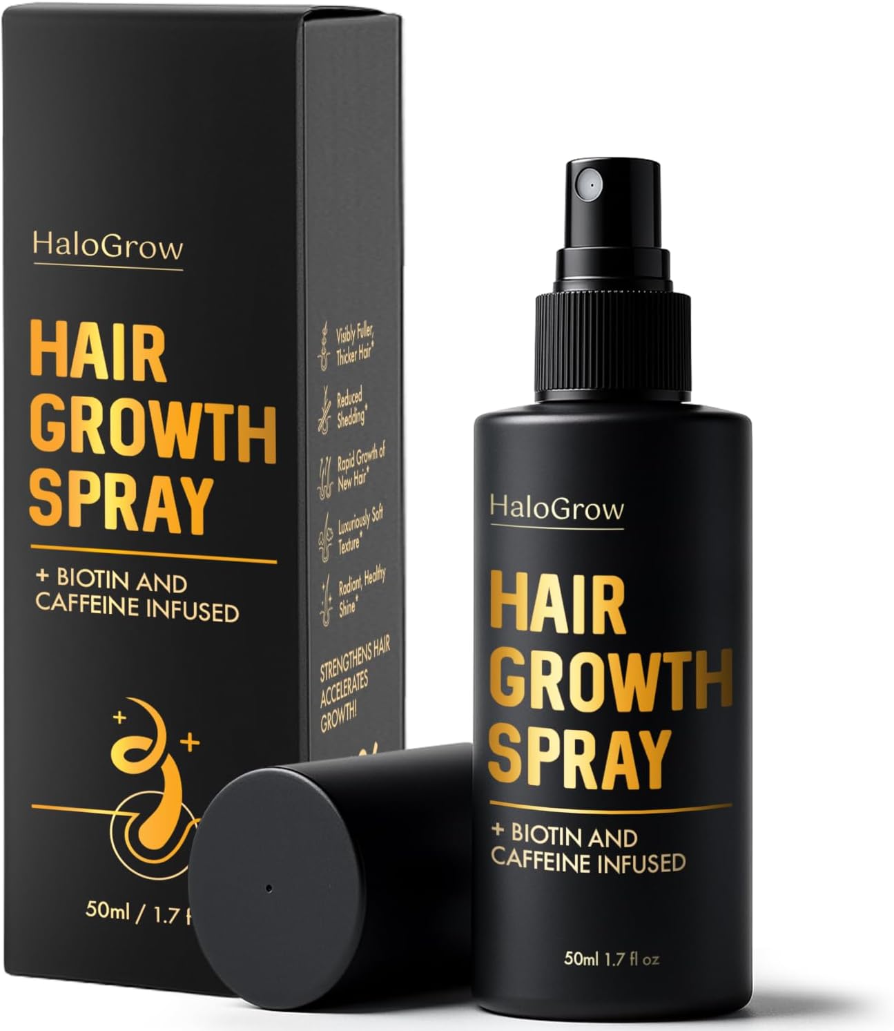 Halogrow Hair Growth Serum Spray for Women & Men – Biotin & Caffeine Hair Loss Treatment, Anti-Thinning Hair Regrowth Oil, Advanced Thickening Formula – 1.7 fl oz / 50 ml