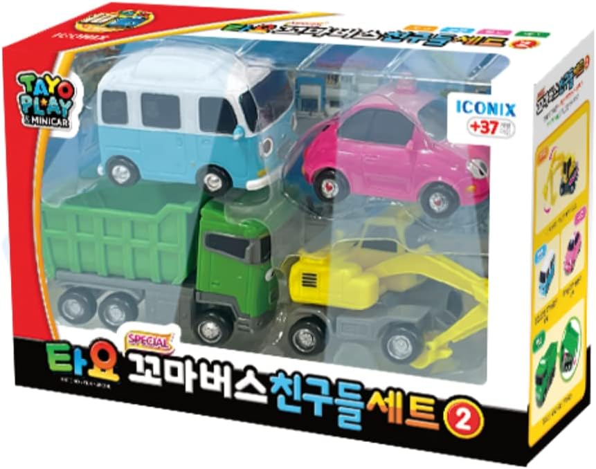The Little Bus Tayo Special Friends Set 2 - Mini Cars Series for Kids Bong Bong Heart Poco Max
