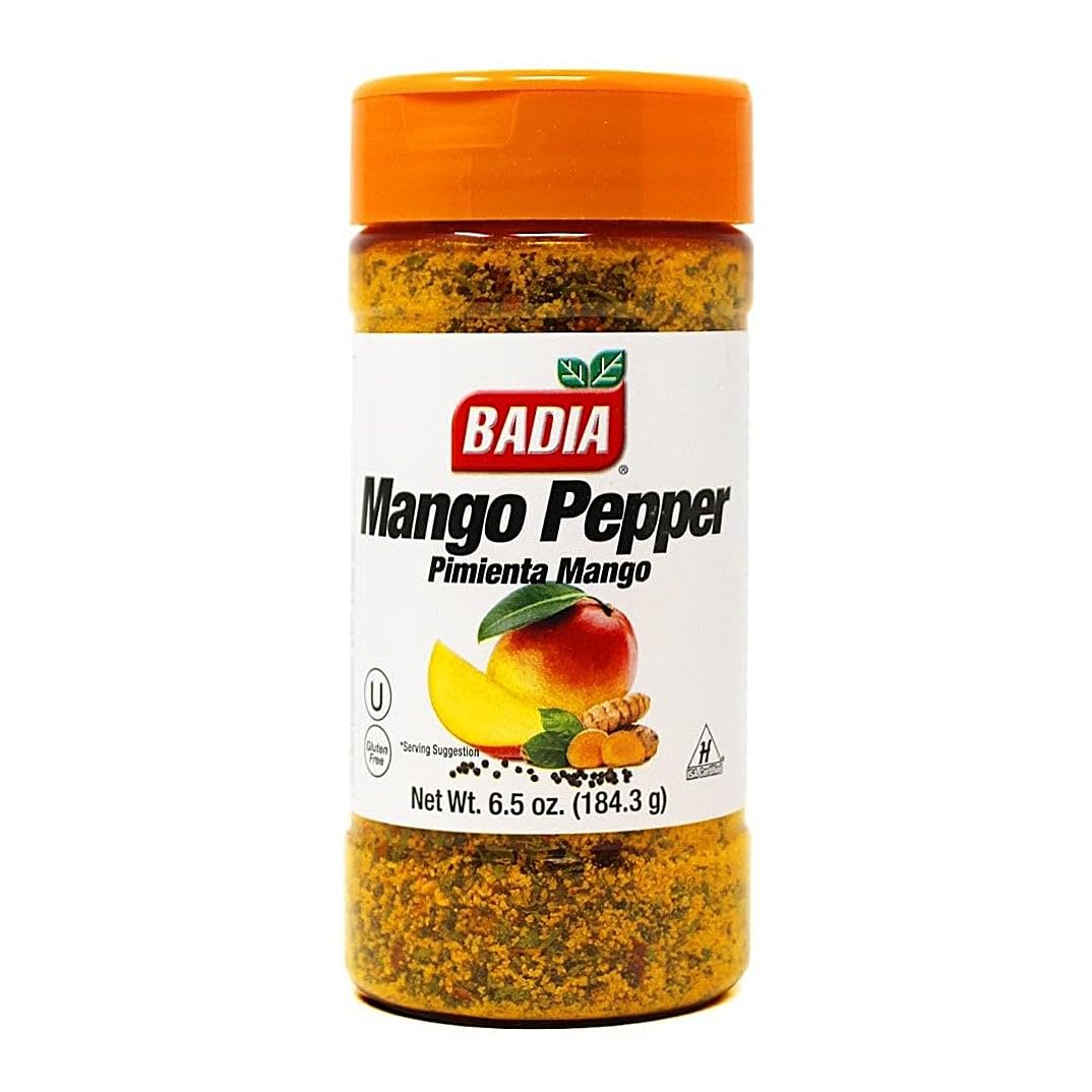 Badia Mango Pepper Seasoning, 6.5 oz - Sweet & Zesty Citrus Pepper Blend for Chicken, Seafood & Vegetables