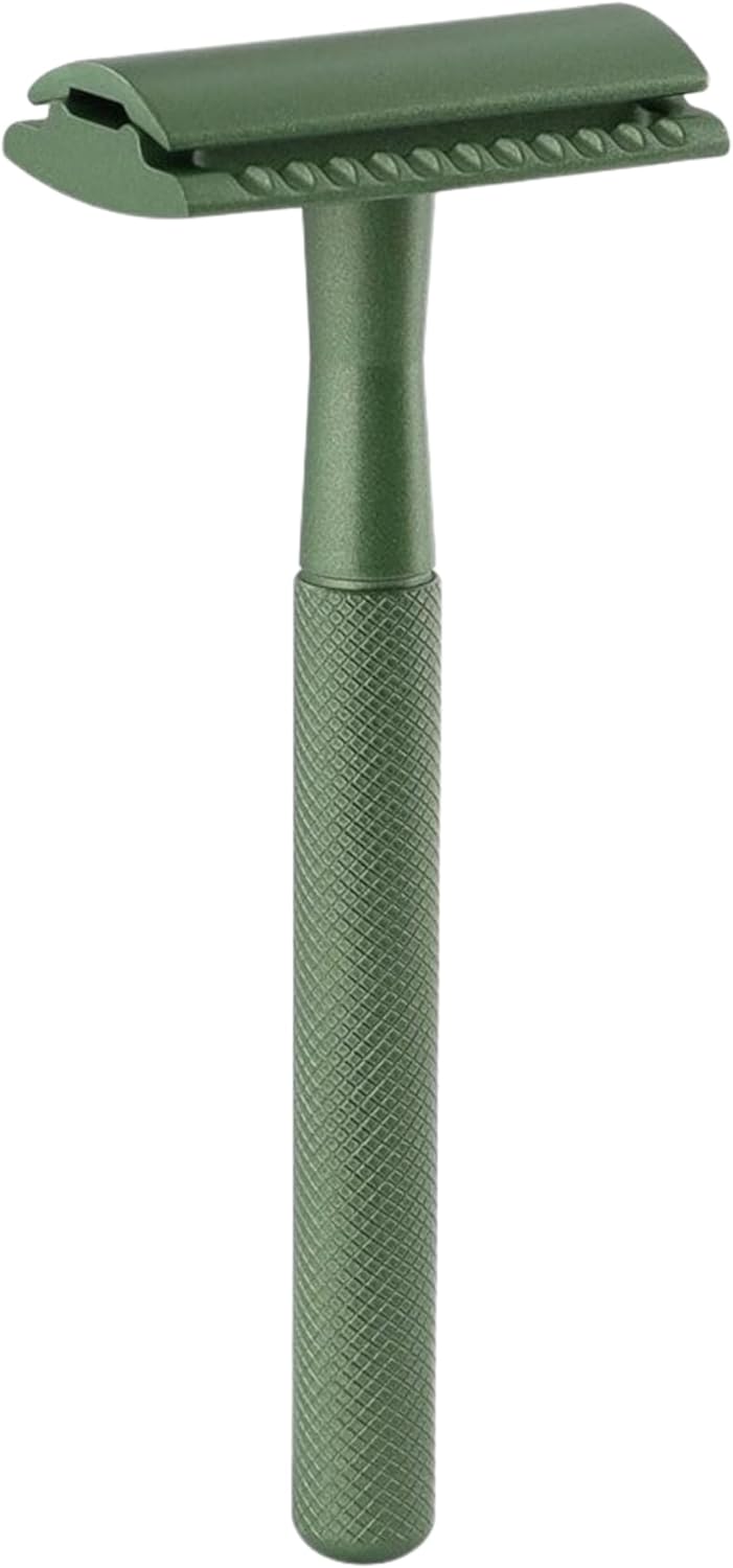 Groomixx Double Edged Safety Razor - Compatible with Double Edged Razor Blades (Green)
