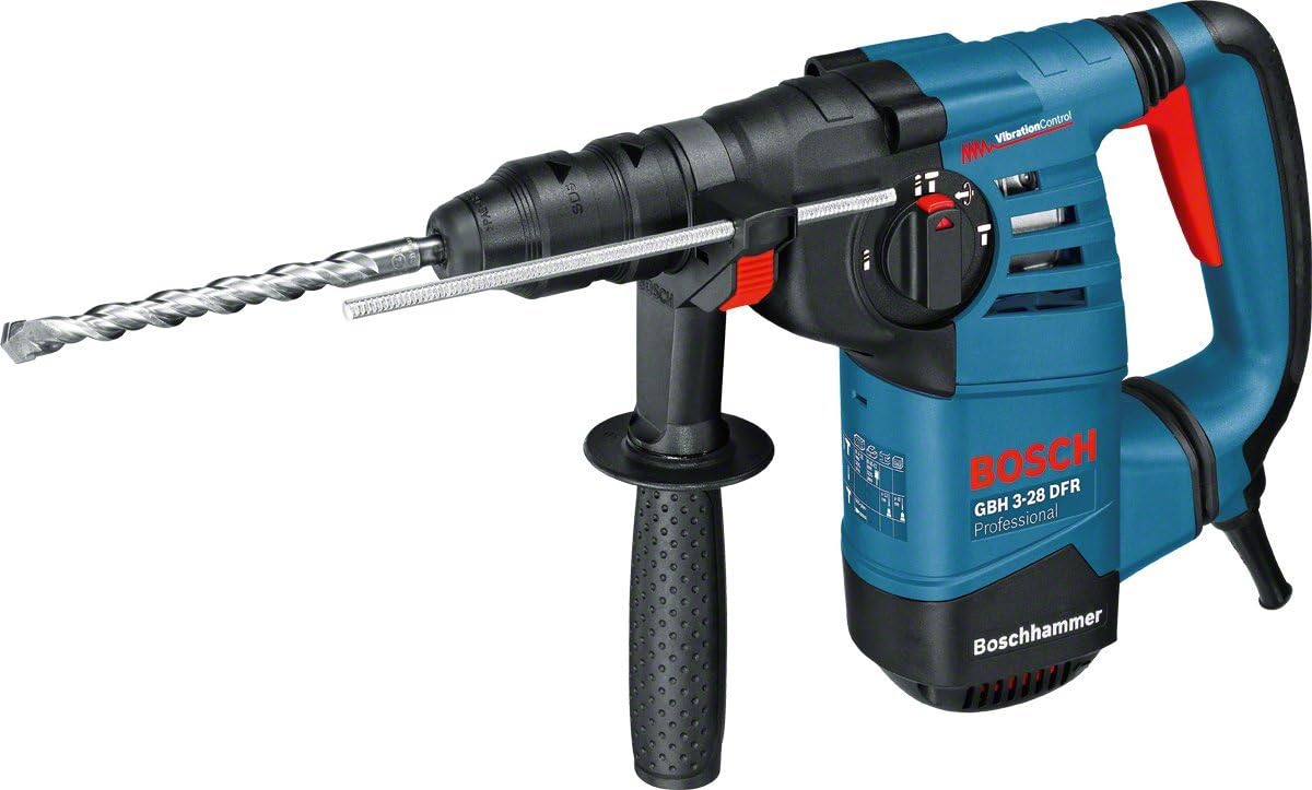 Bosch Professional Rotary Hammer with SDS plus GBH 3-28 DFR (240V, 800W, incl. Quick change chuck 13 mm, Depth stop 210 mm, SDS plus quick-change chuck, Auxiliary handle, Carrying Case)
