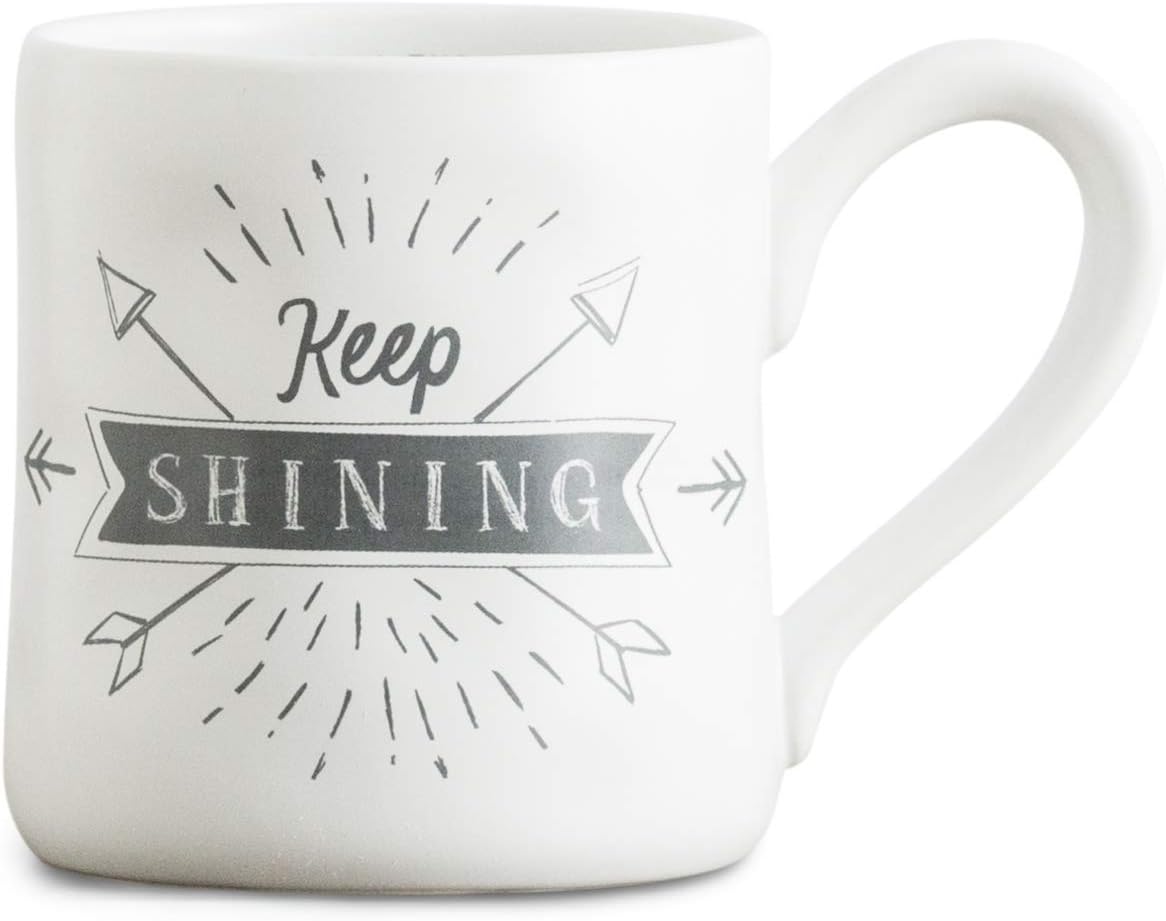 DaySpring - Keep Shining Inspirational Ceramic Mug, 12oz, White