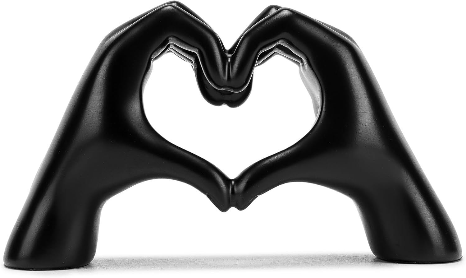 LBRTMED FANTESTICRYAN Small Heart Hands Statues Hand Love Sculpture Cute Decorative Home Decor Ornaments for Living Room, Wedding, Office Desktop, Cabinets, Bookshelf (Small Black)