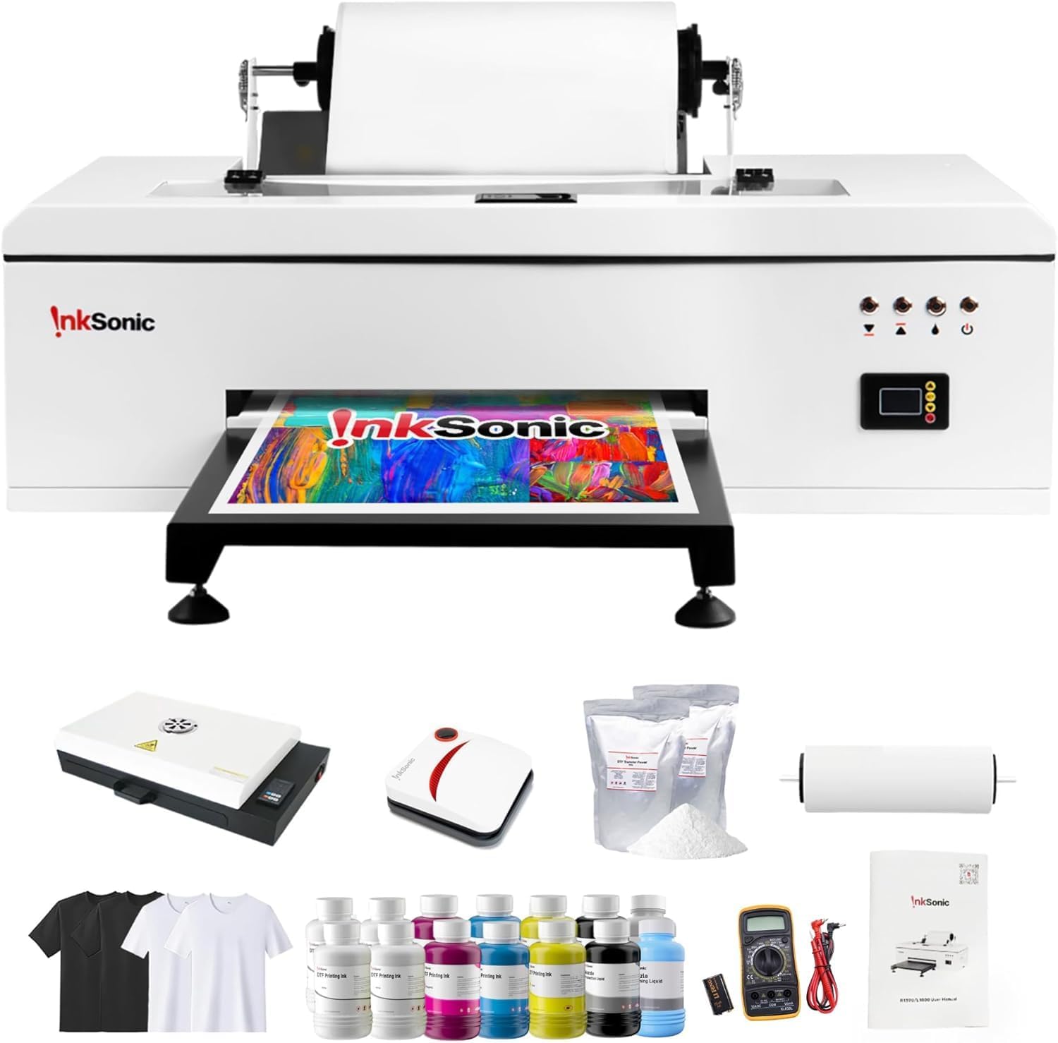 InkSonic R1390 DTF Printer, A3 T Shirt Printing Machine with Oven Bundle, 13" DTF Printer Machine, Direct to Film Heat Transfer, T-Shirt Maker for Clothes Design, Commercial Custom Printing