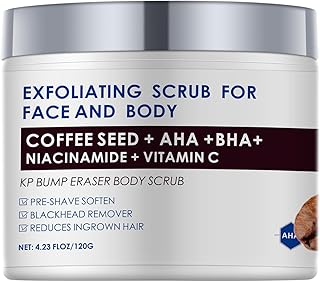 KP Bump Eraser Body Scrub with 10% AHA BHA Ingrown Hair Treatment, Keratosis Pilaris Treatment Exfoliating Body Scrub Face Scrub for Men&Women, Body Exfoliator Exfoliant for Strawberry Leg Pre-shaven