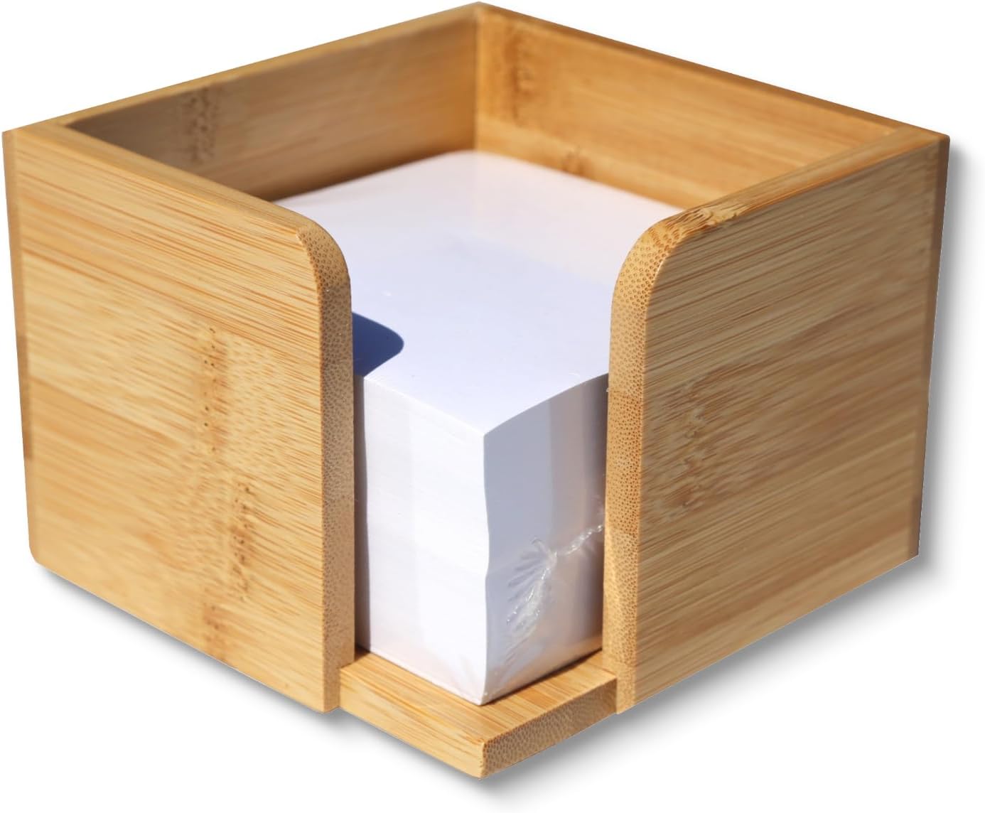 OSCO Bamboo Memo Cube with 500 Sheets | Desk Idea Pad | Message Taking | Note Dispenser | H8.0 x W11.0 x D11.0 cm |