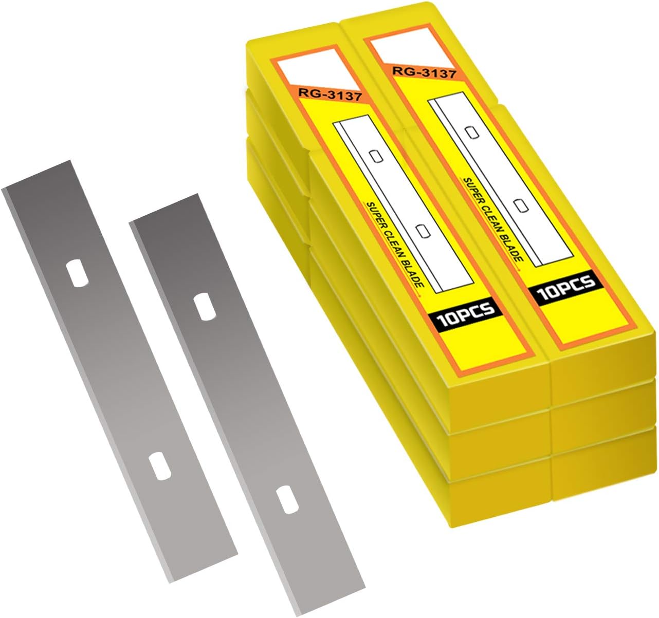 4" Scraper Blades 60 pcs Replacement Stainless Steel Razor Blade for Scraper to Remove Wallpaper Adhesive Vinyls