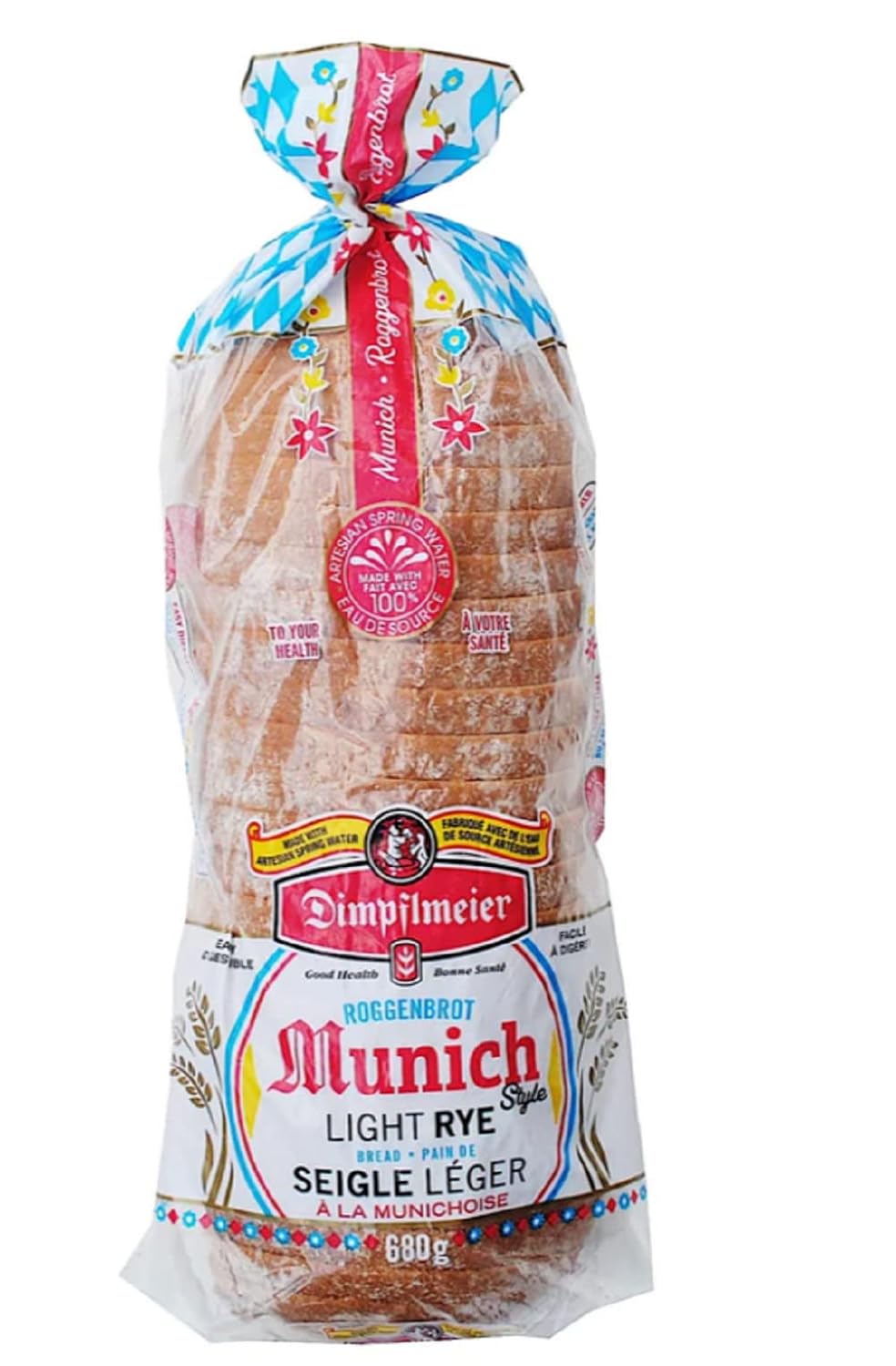 Dimpflmeier Munich Style Rye Bread - Light and Versatile Bread for Healthy Living | 100% Artesian Spring Water