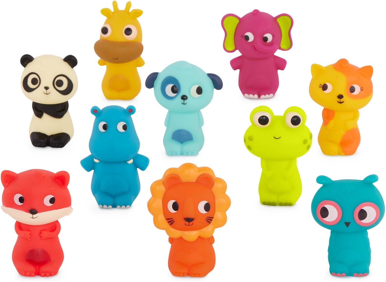 B. toys – 10 Finger Puppets – Animal Finger Puppets – Fox, Panda, Hippo, Giraffe, Dog – Lion, Cat, Frog, Elephant, Owl – 10+ Months – Pinky Pals Crew