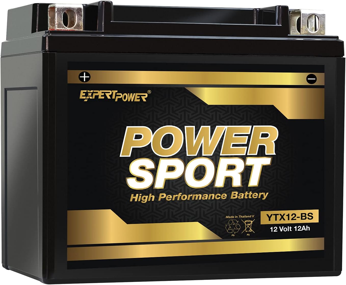 ExpertPower 12V YTX12-BS Maintenance-Free Replacement Battery for Motorcycles, ATVs, Scooters & Snowmobiles – Reliable Batteries Solutions – Compatible w/ 2003 Honda TRX250 Recon & More