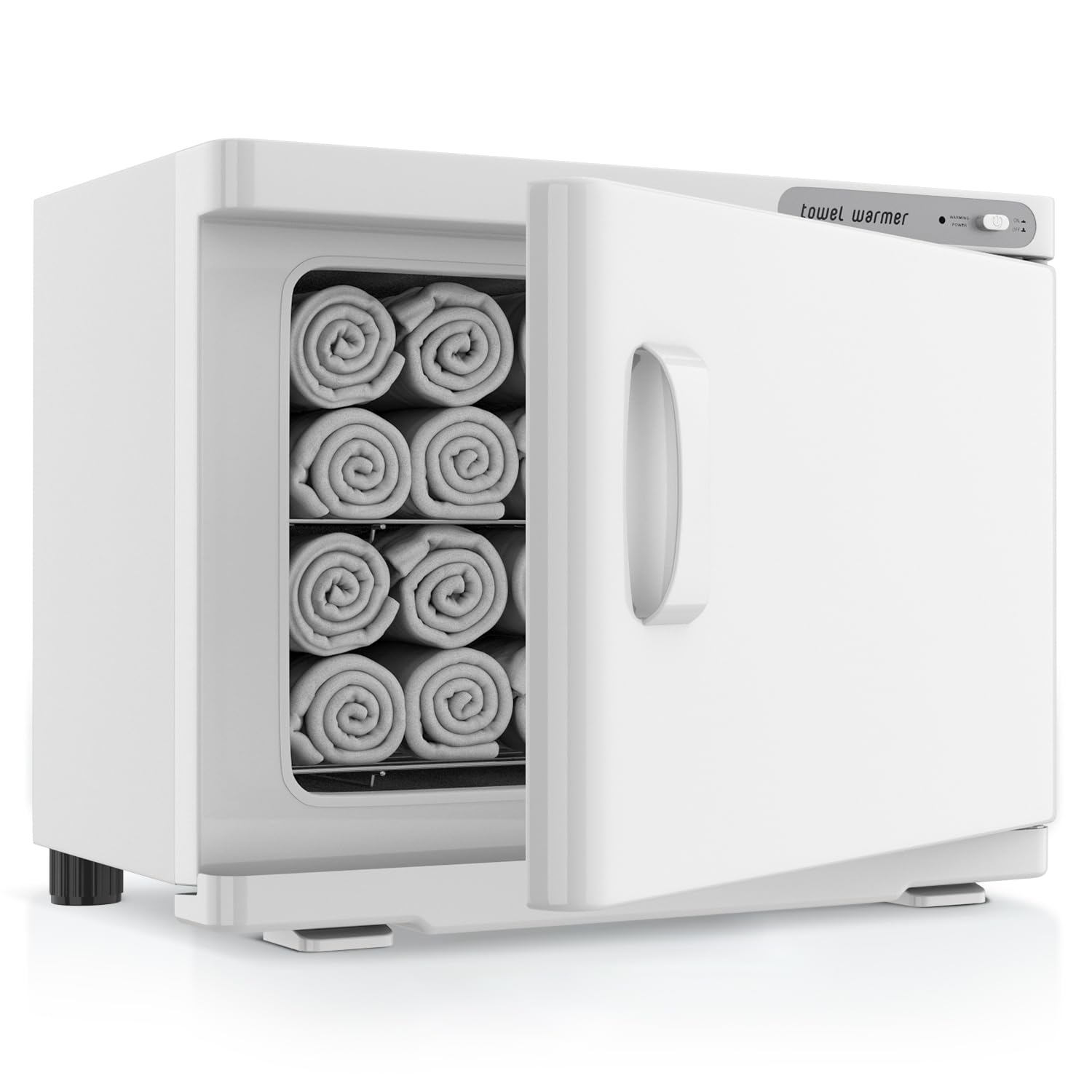Towel Warmer Cabinet, 23L Large Hot Bath Towel Warmer Heating Use for Facial Spa, Hair Beauty, Salon Equipment and Home- White