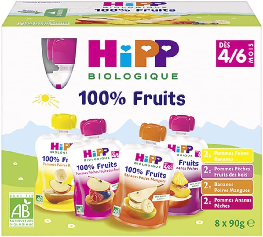 HiPP 100% Fruits from 4/6 Months Organic 8 Gourds