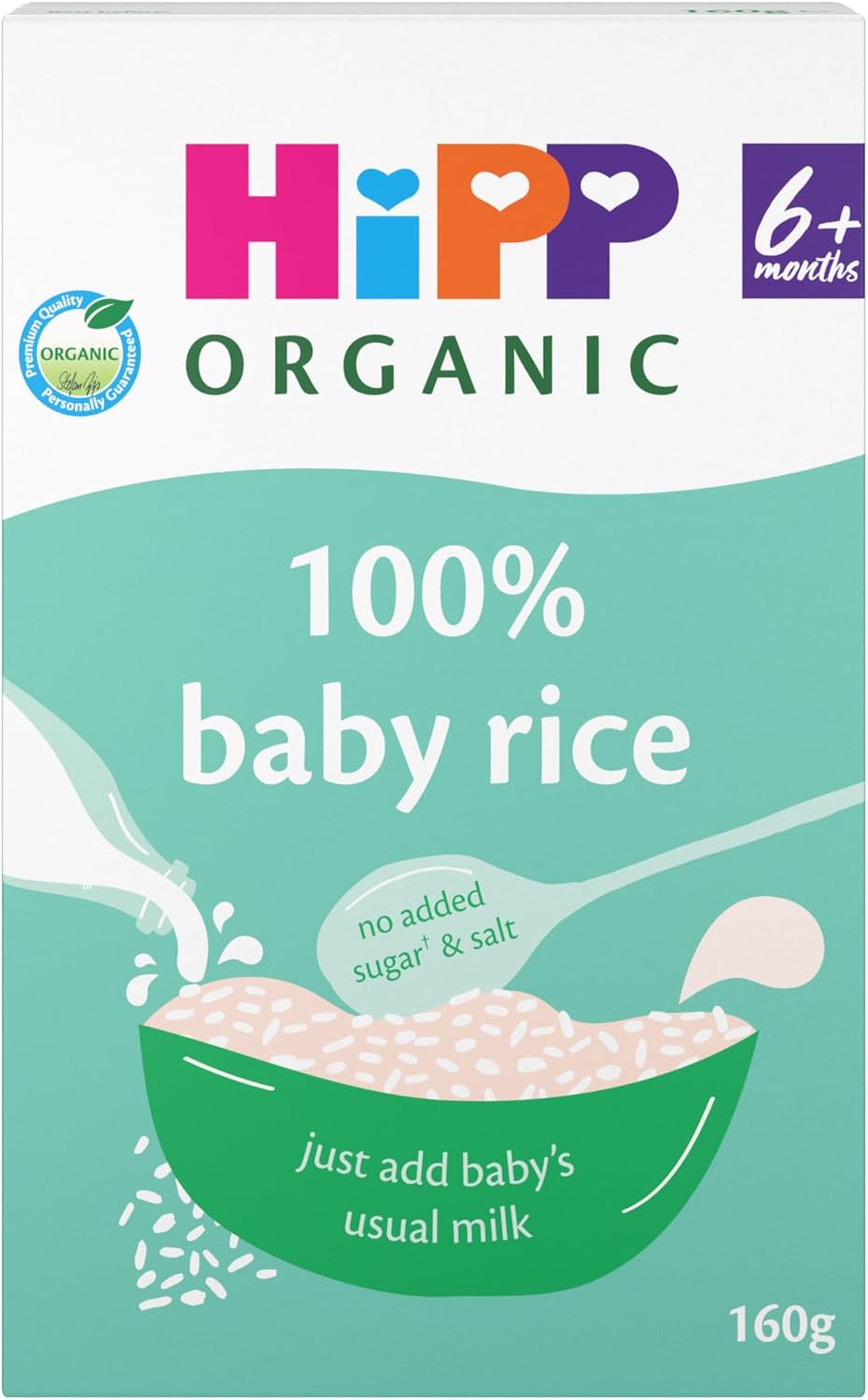 HiPP Organic 100% Baby Rice 6+ Months 160g (Pack of 4)