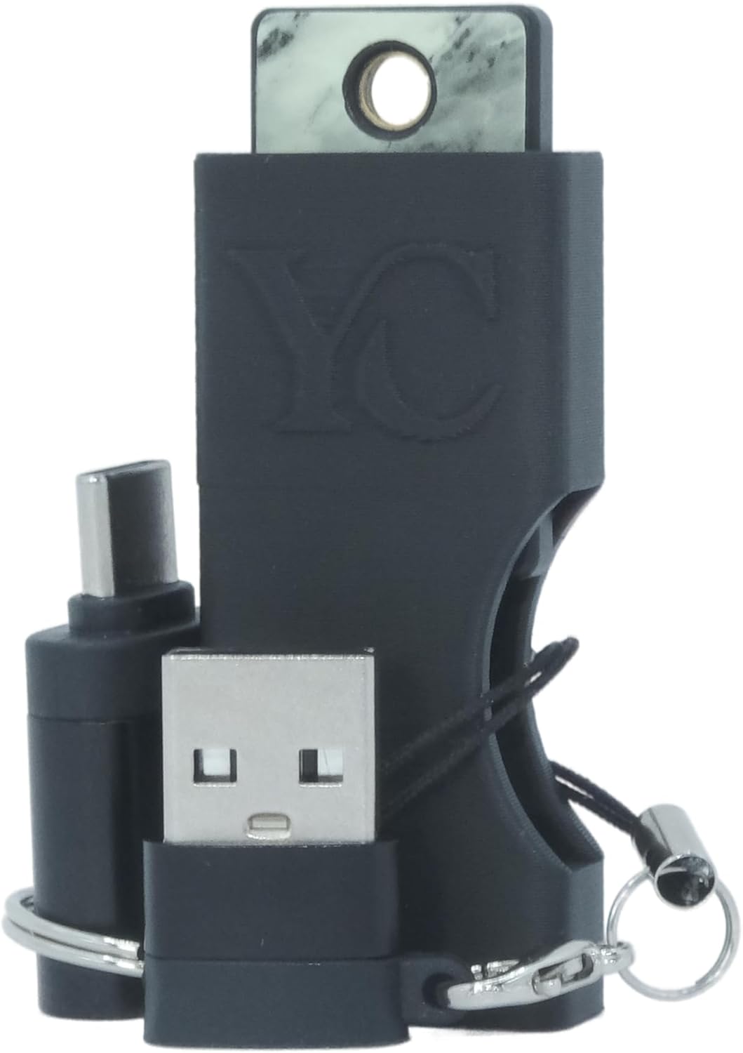 Accessory Kit for Yubikey 5 and Security Key: YubiCase Protective Case, USB Adapters, Stickers - Complete Pack for Your YubiKey (YubiKey not included) (Black)
