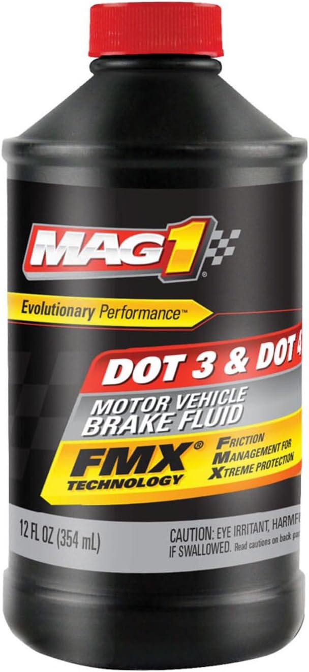 DOT 3 DOT4 Brake Fluid, 12 Ounces (Pack of 1)
