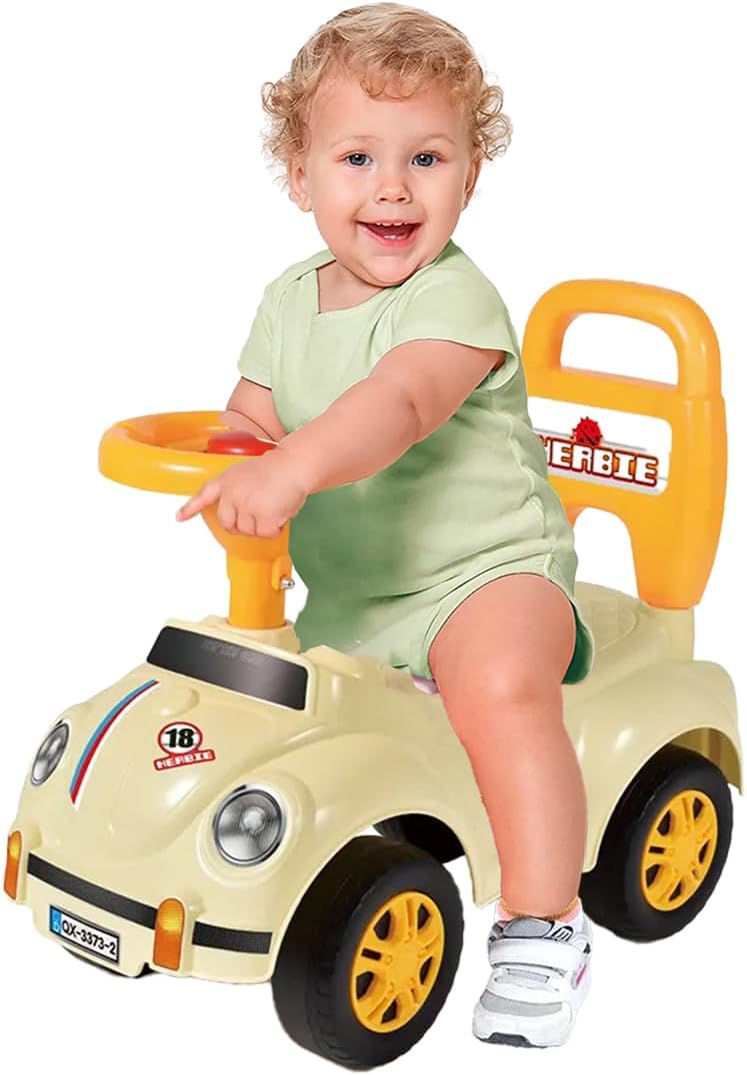 Sobebear Ride-on Car Toys for Kids|Toddlers Ride Car| Ride On Push Car | Push Ride-on Car With Footrest |Toy Car With Steering Wheel Children Walker Toy For 1-3 Years Toddlers Boys & Girls (White)