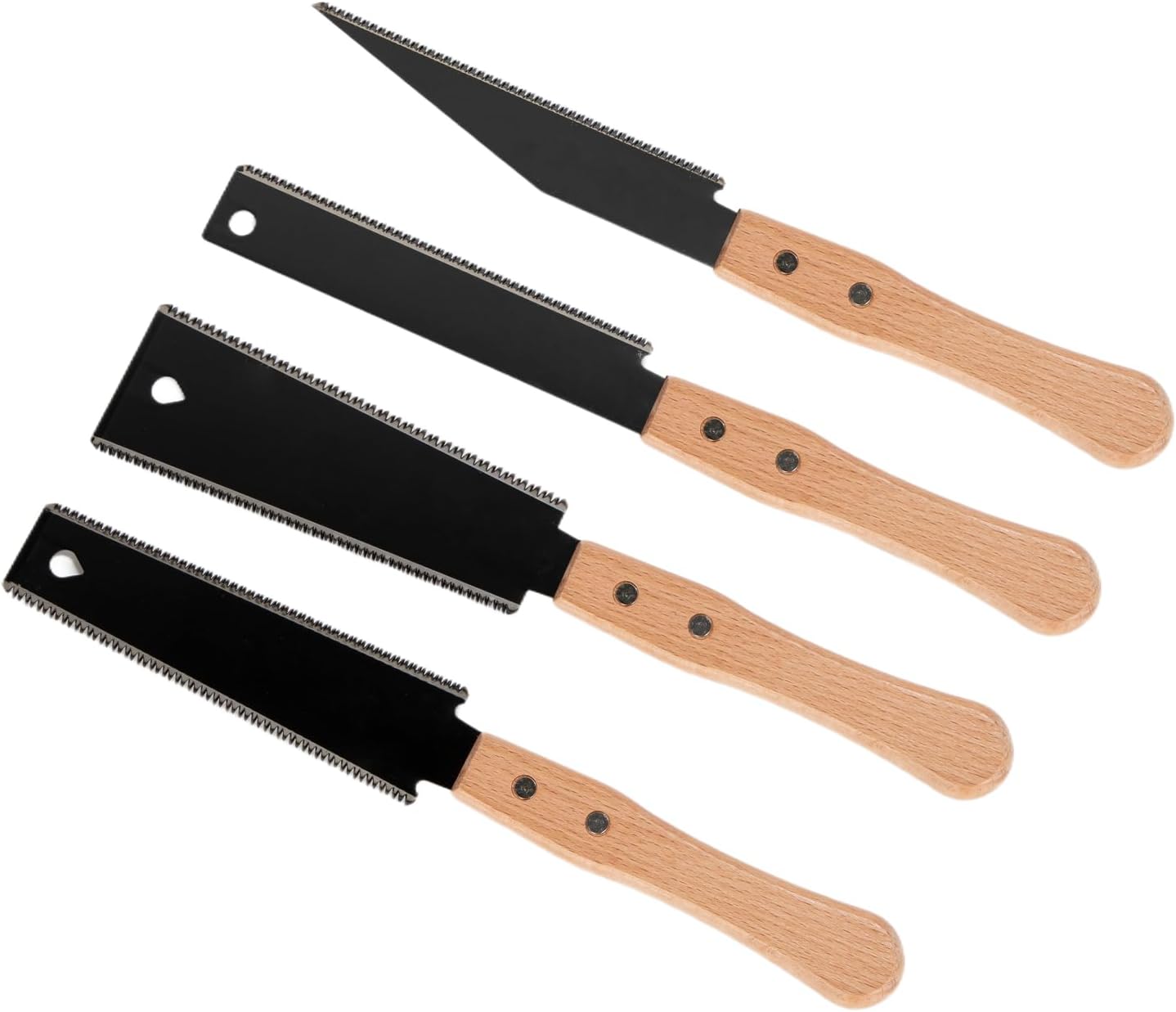 Hand Saw 4 Pack Japanese Saws for Woodworking Tools Japanese Pull Saw Fine Tooth Wood Working Carpenters Tools Sharp Flat Double Edged Small Wood Saws