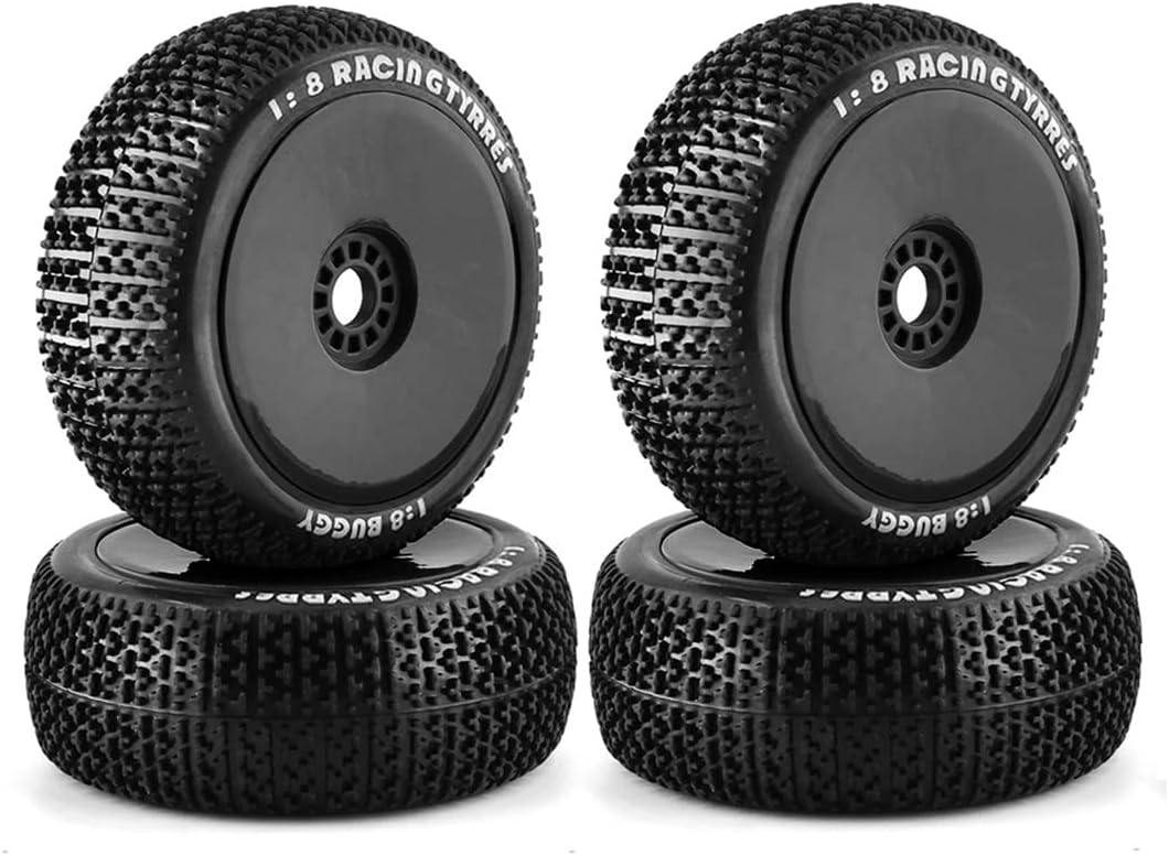 Qwertfeet 116Mm 1/8 Scale RC Tires 17Mm Hex RC Wheel and Tire for ARRMA Redcat Team Hobao,2