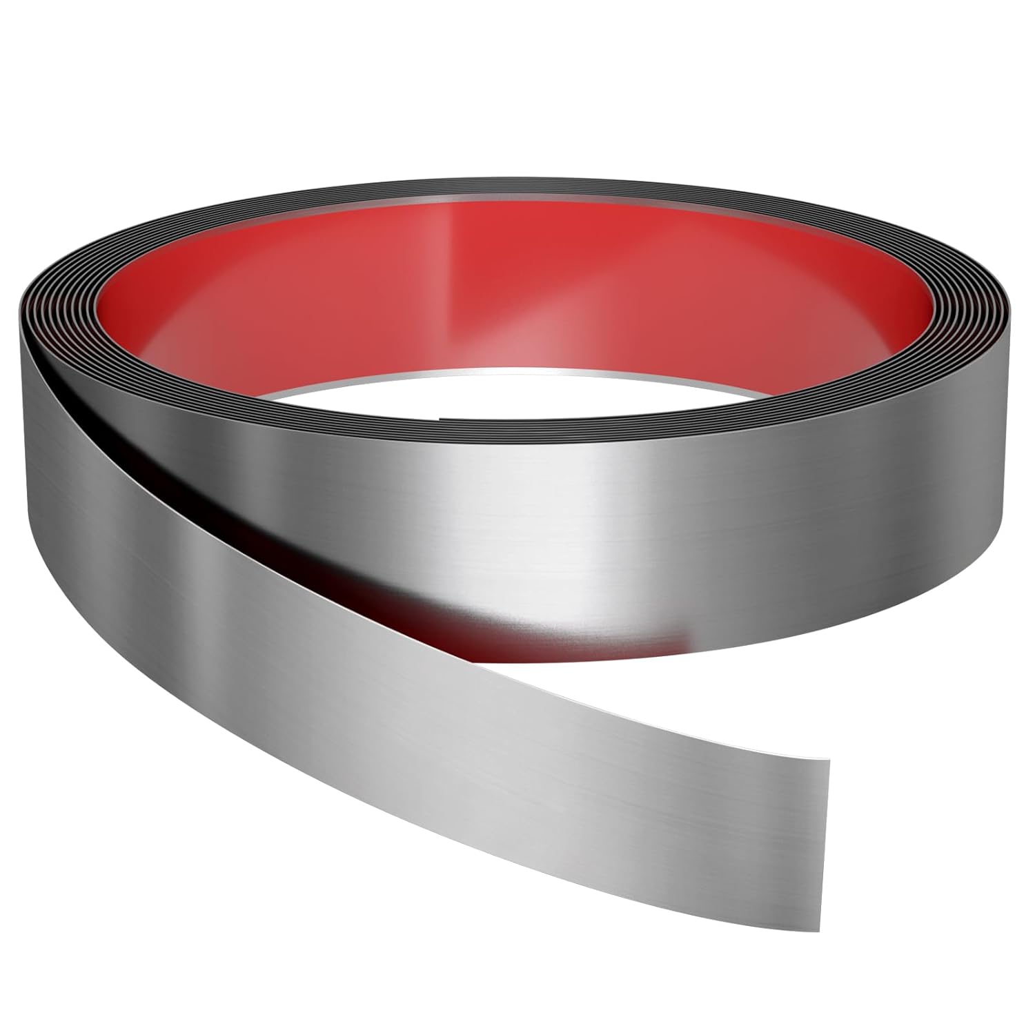 Wall Trim Peel and Stick 16.4 ft x 2 in, Flexible Stainless Steel Molding for Wall, Ceiling, Fireplace, Furniture, Door, Mirror Frame, Craft Decoration (Brushed Silver)