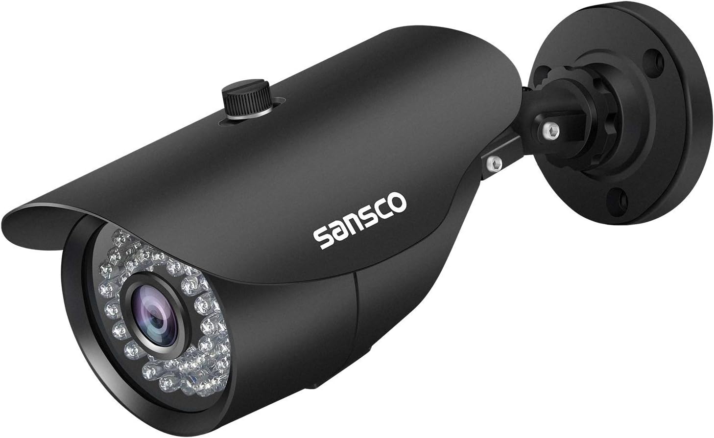 SANSCO Super FHD 1080p Security CCTV Bullet Camera for Surveillance System, 1920x 1080 Pixels, Night Vision, 3.6mm Lens Weather and Vandal Proof Casing, Black, Non-WiFi