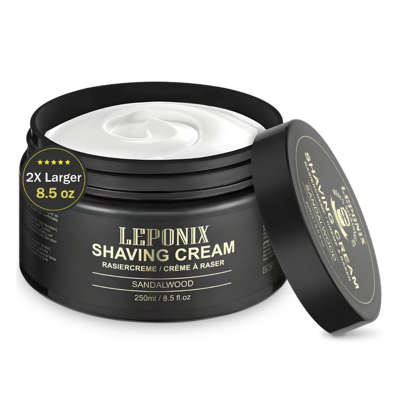 Shaving Cream Mens – 8.5oz Extra Large Shave Cream - Rich Lather Prevents Razor Burn & Irritation, Moisturizes Dry Skin - (2X Larger Size) Gentle Formula for Seniors & Coarse Beards