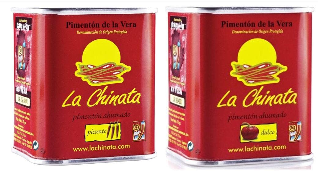 Smoked Paprika Sweet and HOT 2x70g tins D.O.P. - La Chinata Pimenton- The Very Best