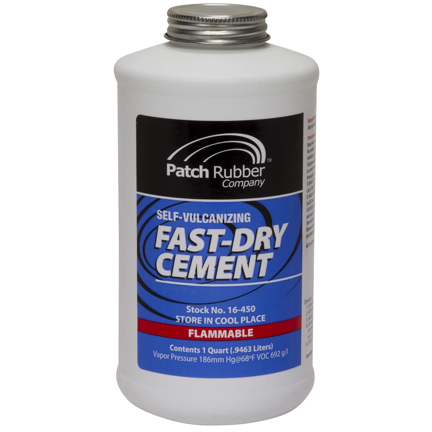 16450 Fast-Dry Self-Vulcanizing Cement, for Dual or Heat Cure Patches, Patch Plugs, Plug Stems, Bow Tie Inserts, Repair Inserts, Balance Pads on Radial or Bias Tires (1 Quart)