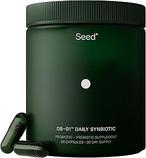Seed DS-01 Daily Synbiotic - Prebiotic and Probiotic for Women & Men - Digestive Health, Gut Health, Immune Support, Bloating & Constipation Relief - Vegan & Shelf-Stable - 60 Capsules (30-Day Supply)
