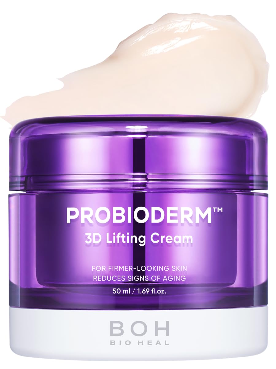 Probioderm 3D Lifting Cream 1.7 fl oz | Advanced Korean Anti-Aging Probiotic Night Moisturizer with 17-Peptide Complex & Patented Probioderm for Fine Lines and Wrinkles on Face and Neck