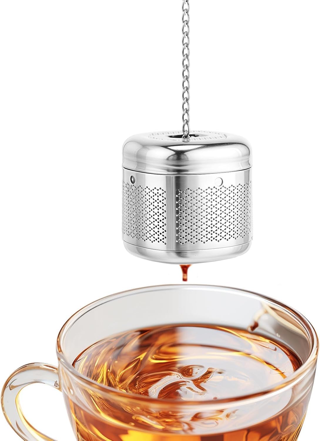 Tea Balls for Loose Tea, 304 Stainless Steel Extra Fine Mesh Tea Infusers for Loose Tea, Retractable Chain Design Tea Strainers for Loose Leaf Tea Single Cup