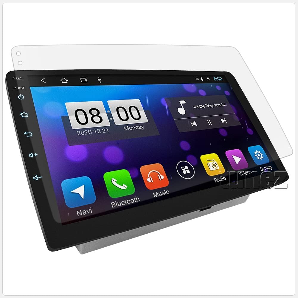 TUNEZ® Tempered Glass Screen Protector Compatible With Universal Car Android 9-inch Head Unit Radio Player Clear Protection (9-inch Head Unit)