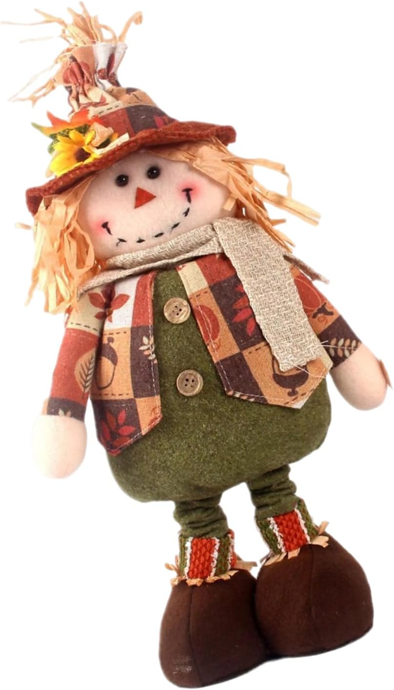 ZWTPGKRD Fall Themed Scarecrows Plush Dolls With Extendable Legs For Farmhouses Desktop Decors Thanksgiving Harvest Ornament Farmhouses Ornament