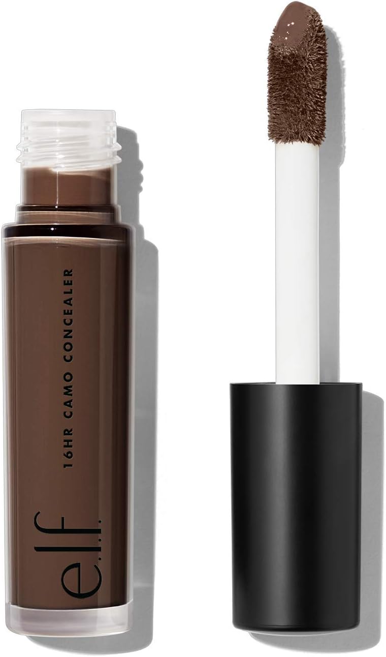 e.l.f. 16HR Camo Concealer, Full Coverage & Highly Pigmented, Matte Finish, Rich Ebony, 0.203 Fl Oz (6mL)