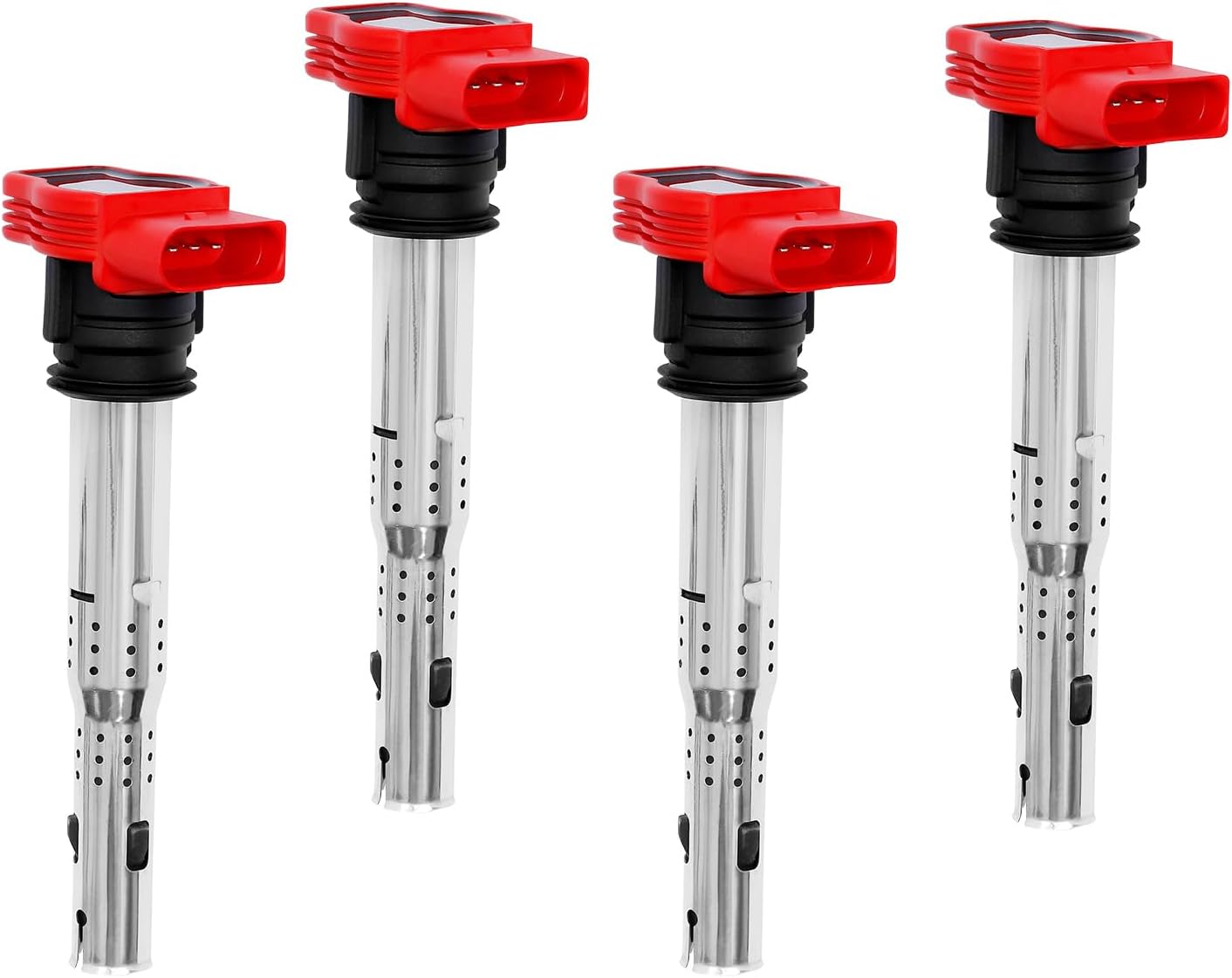 Ignition Coil Pack Set of 4 Compatible with Audi A4 A6 Q7 R8 S4 S5 TT Volkswagen Passat Golf GTI & More Replaces# 06E905115E, 06E905115F, UF529, 06E905115A, 06E905115C