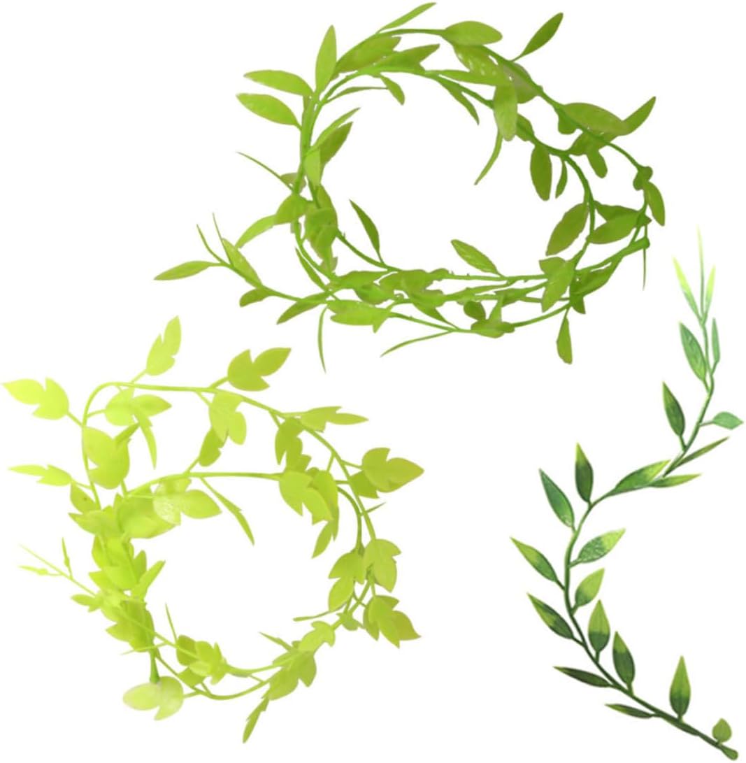 CLISPEED 3pcs Realistic Miniature Vines Small Faux Greenery Garland for Dollhouse Garden Scenery Decoration Lifelike Artificial Plants for DIY Home Decor Compact for Bedroom Office
