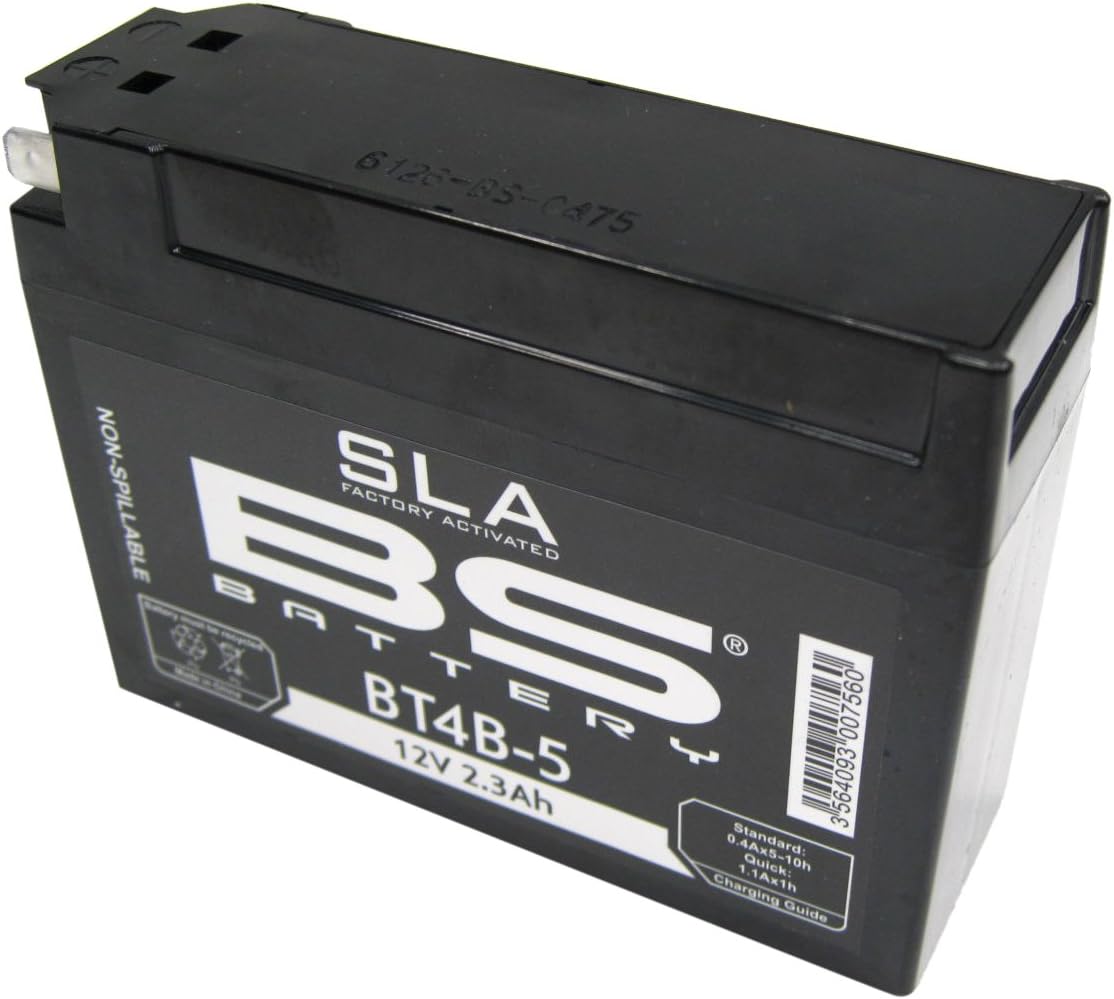 BS battery 300756 BT4b 5 SLA AGM Motorcycle Battery (Black)