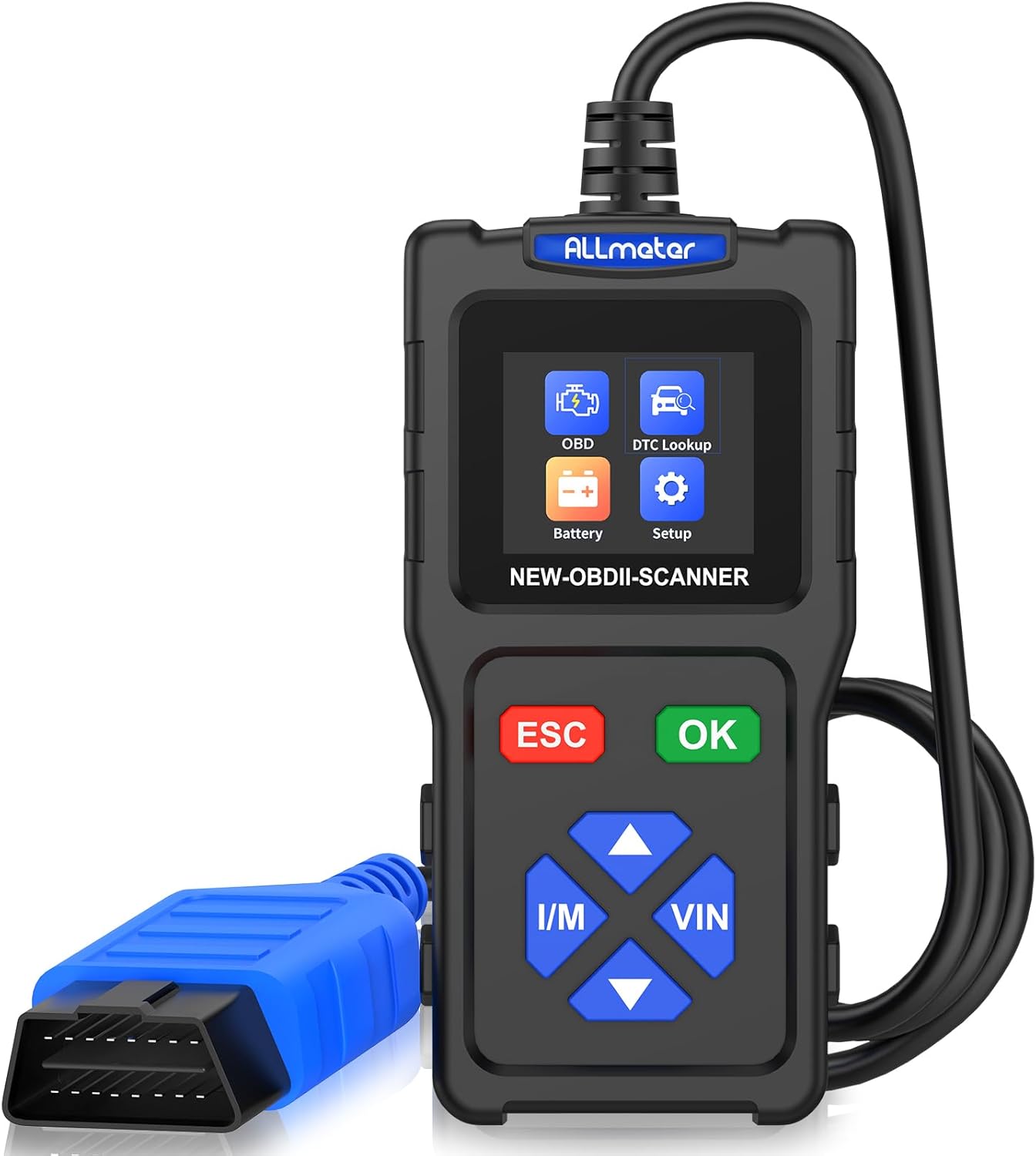 OBD2 Scanner,1.7" Color Screen Car Diagnostic Tool Read & Clear Fault Codes,Live Data,Battery Test,DTC Lookup (7000+ Codes),9 Protocols,Petrol Cars (1996+) – Not for Hybrid/Electric/Diesel