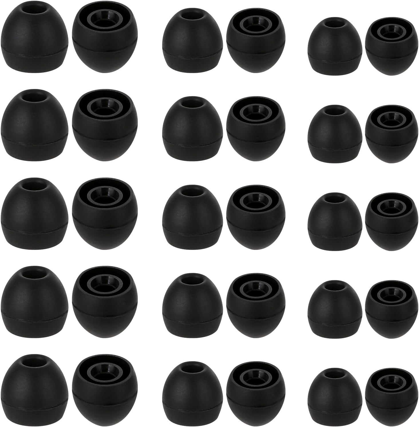 15 Pairs Silicone Ear Bud Replacement Pieces Earbuds Ear Tips Replacement Ear Bud Covers S/M/L Sizes Ear Gels Soft Earphones Earbuds Black Ear Cushion Ear Bud Tips Replacement Kit