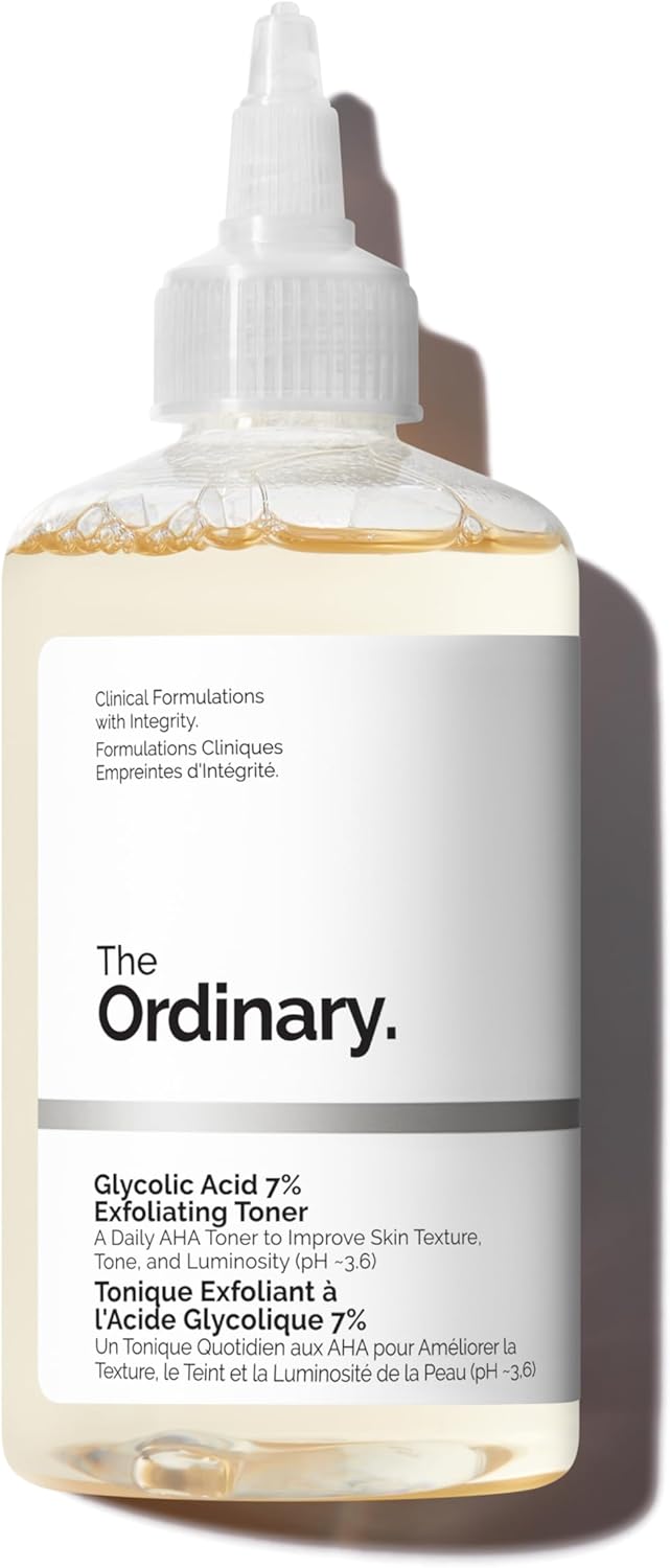 The Ordinary Glycolic Acid 7% Exfoliating Toner, Brightening and Smoothing Daily Toner for More Even-Looking Skin Tone, 100ml