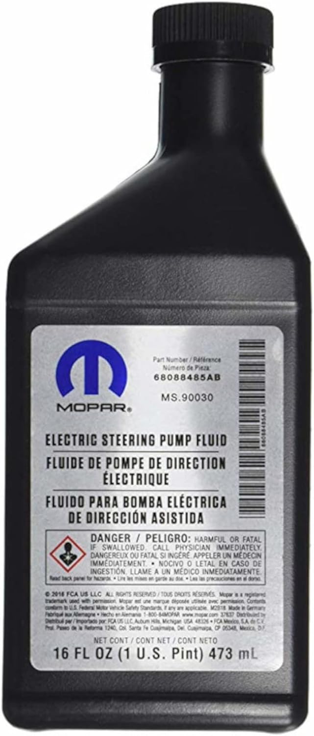 Chrysler Genuine Mopar Fluid 68088485AB Hydraulic Fluid 1 Pint, black