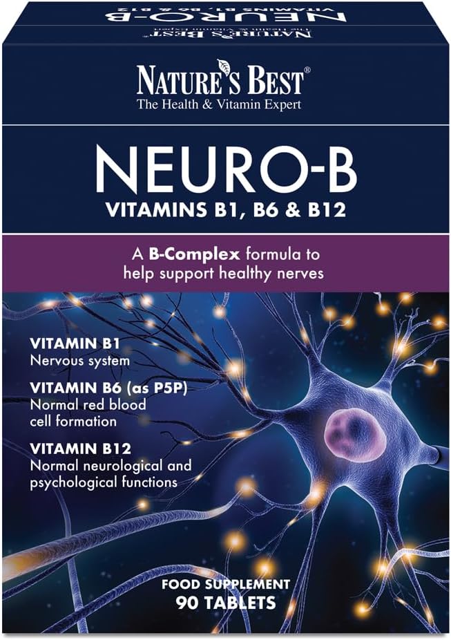 Nature's Best Neuro-B, Vitamin B Complex 1-a-Day - UK Made - 90 Tablets (3 Months' Supply)