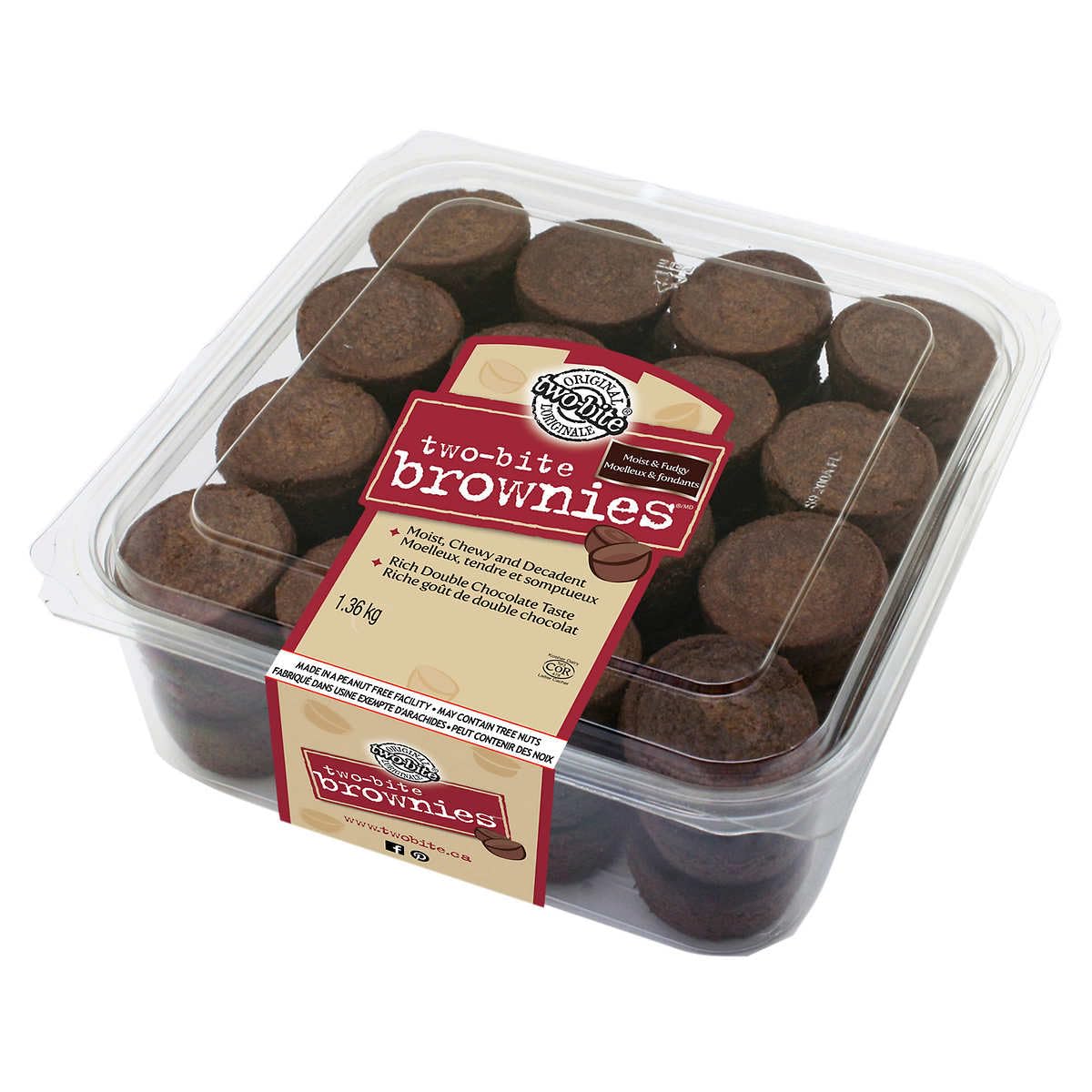 Give and Go Prepared Foods Corp. Original Two Bite Brownies, 1.36kg/3 lbs. Box